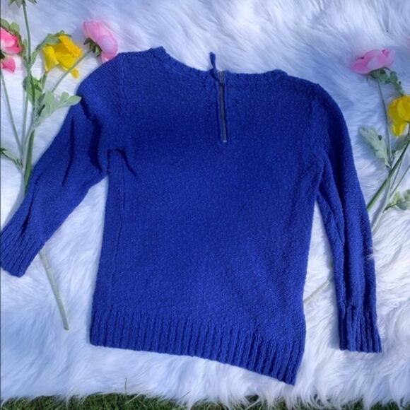 H&M Royal Blue Knit Zip Sweater Size Small Knitted - Picture 7 of 7